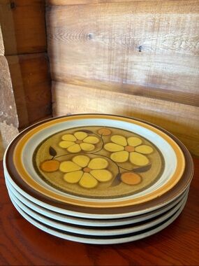 1970’s Daisydale Karina Japan Set of 4 Stonewear Plates